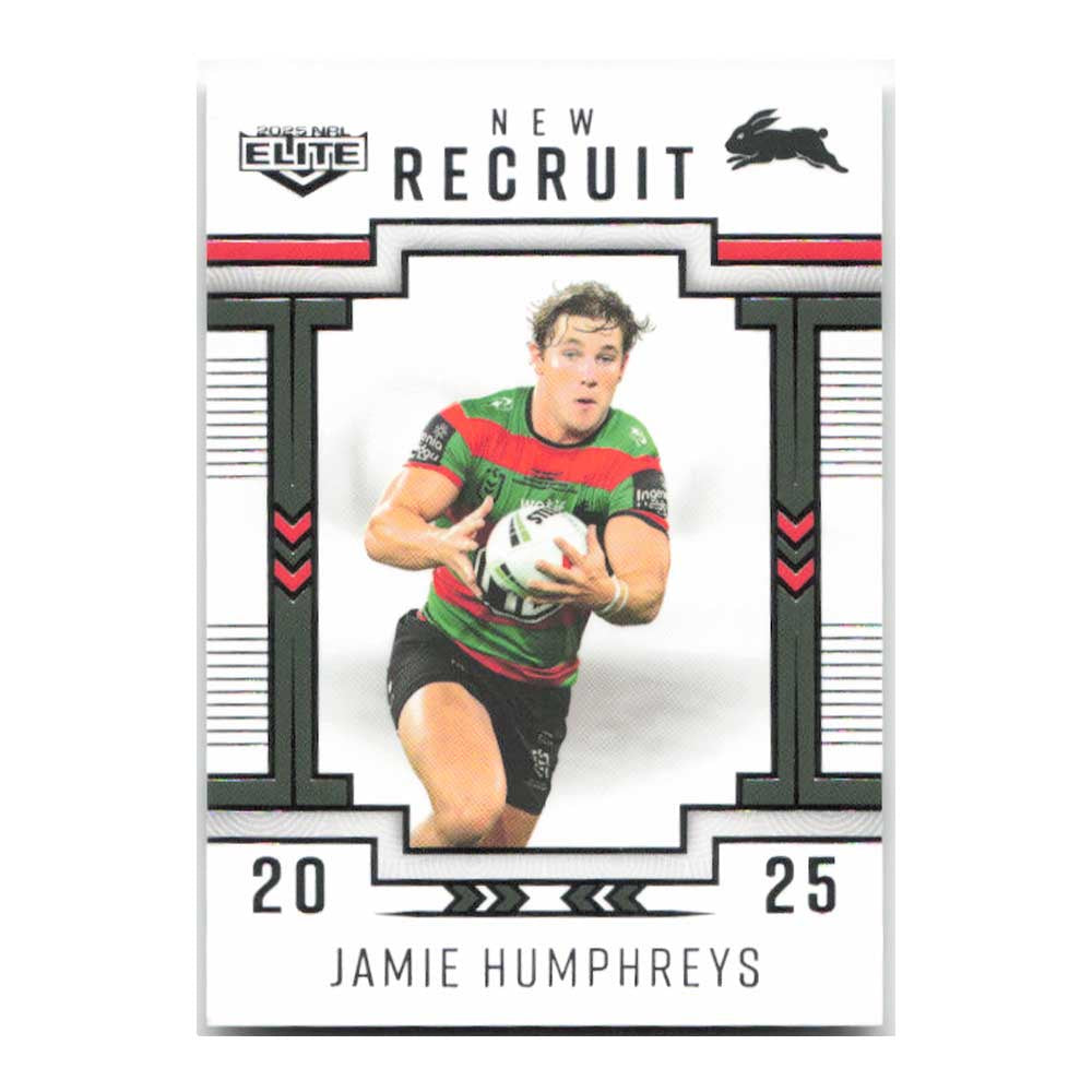 Jamie Humphreys New Recruit Rabbitohs NR28/37 2025 NRL Elite Trading Card