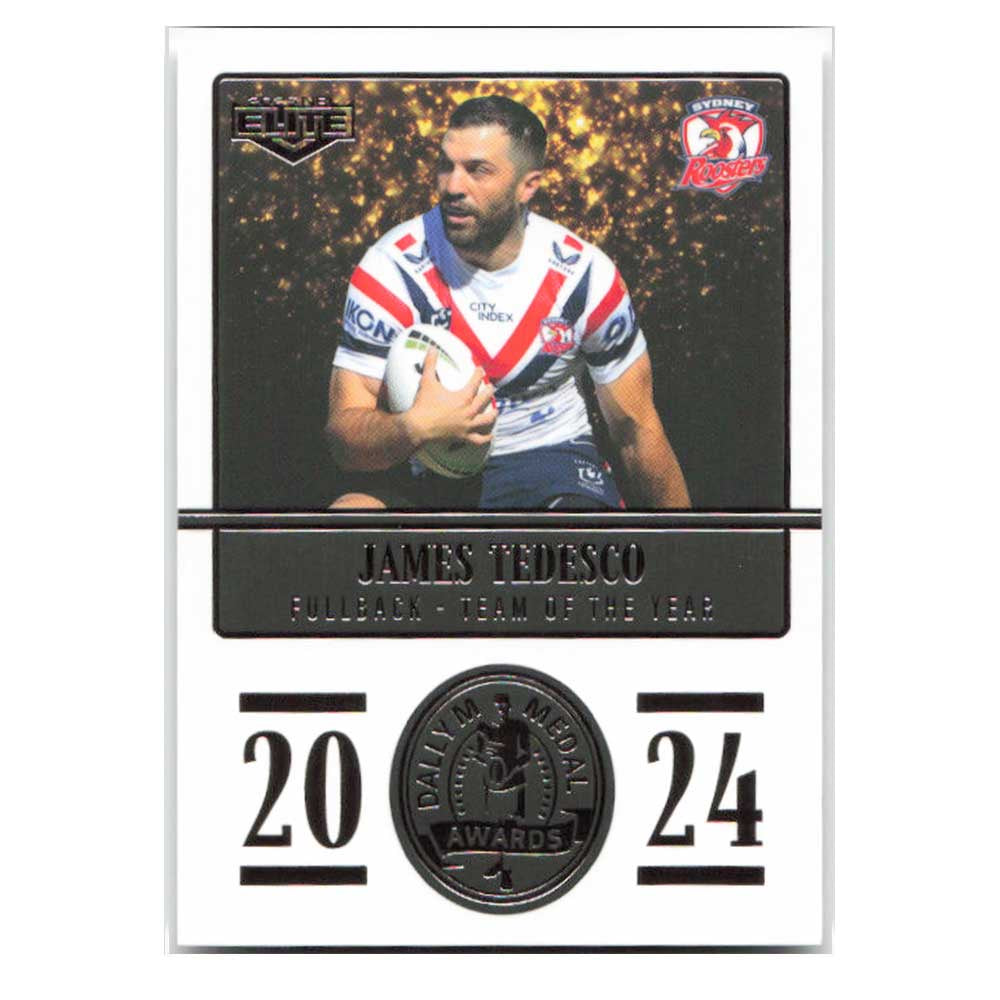 James Tedesco 2024 Daly M Medal Roosters DM02/36 2025 NRL Elite Trading Card