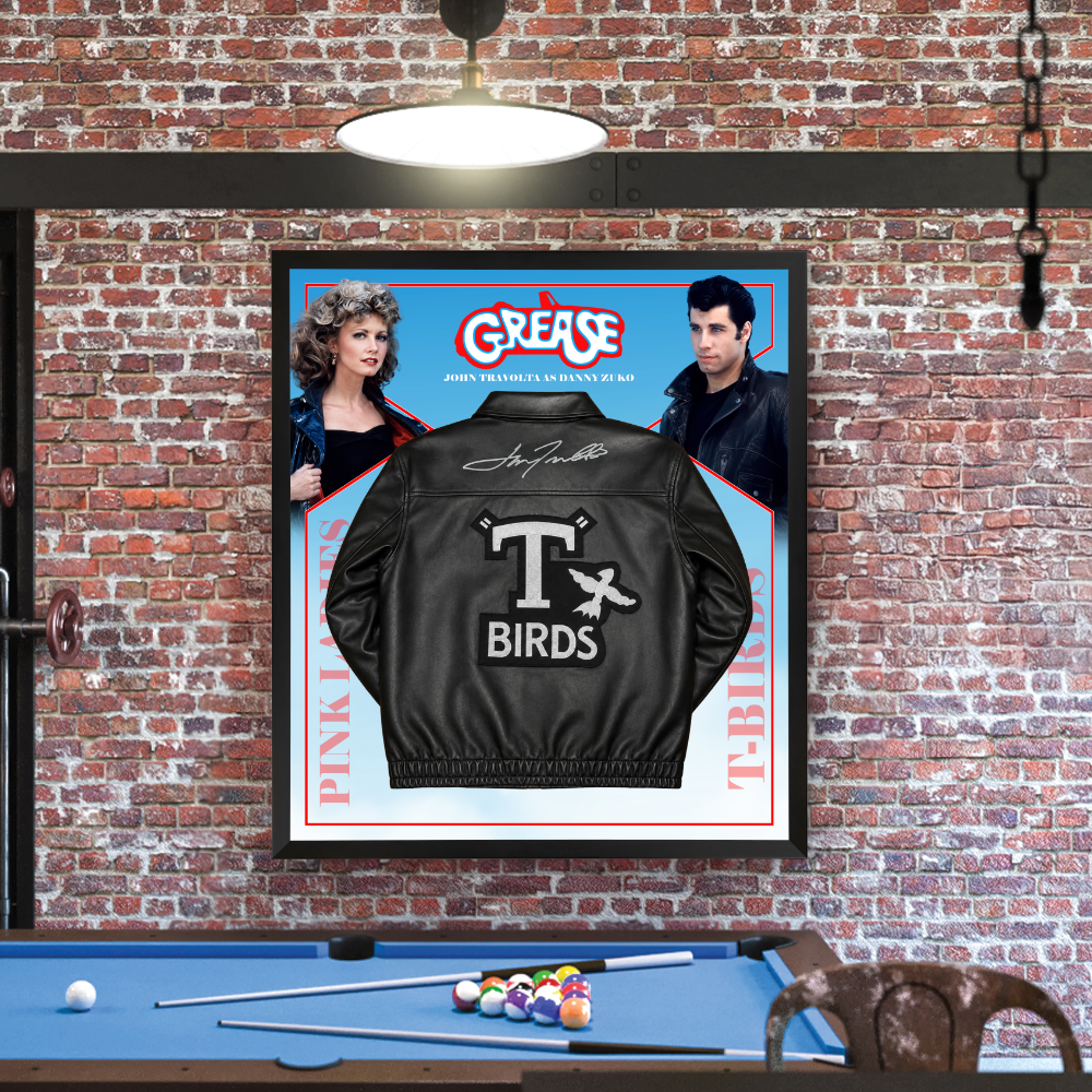 John Travolta Signed T Birds Jacket Framed