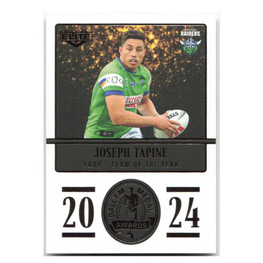 Joseph Tapine 2024 Daly M Medal Raiders DM11/36 2025 NRL Elite Trading Card
