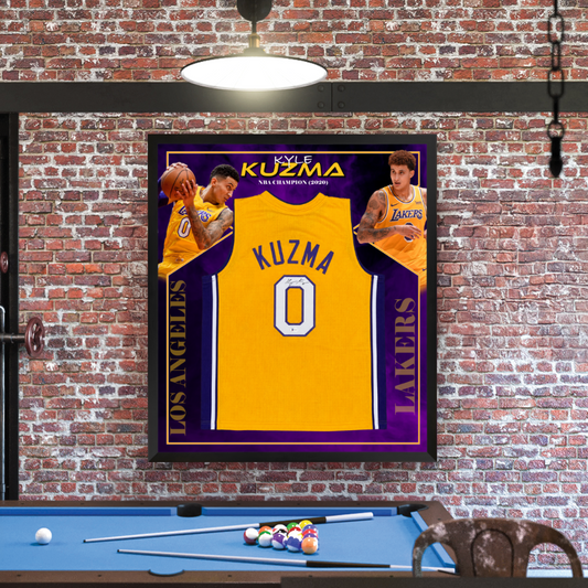 Basketball Kyle Kuzma Signed Lakers Jersey Framed