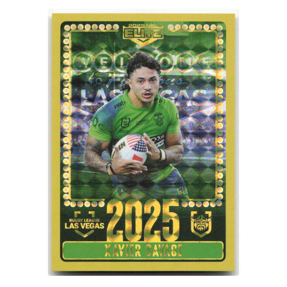 Xavier Savage 2025 Las Vegas Raiders V03/30 2025 NRL Elite Trading Card