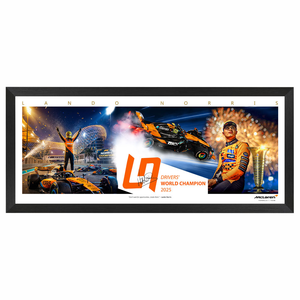 Lando Norris 2025 Formula One World Champion Mini Wings Framed Print