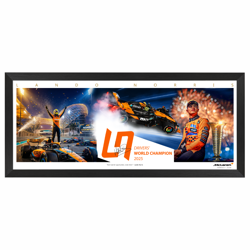 Lando Norris 2025 Formula One World Champion Mini Wings Framed Print
