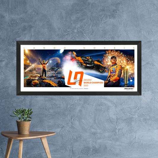 Lando Norris 2025 Formula One World Champion Mini Wings Framed Print