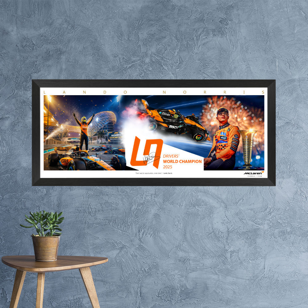 Lando Norris 2025 Formula One World Champion Mini Wings Framed Print