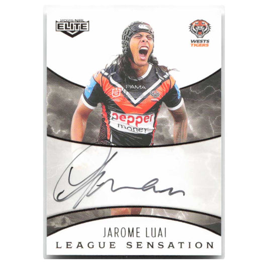 Jarome Luai League Sensation White Signature West Tigers LSW17/17 #86/96 2025 NRL Elite Trading Card