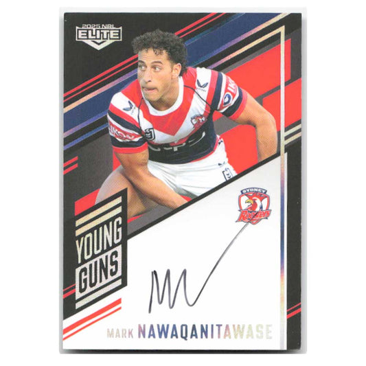 Mark Nawaqanitawase Young Guns Signature Roosters YGS15/17 #071/159 2025 NRL Elite Trading Card