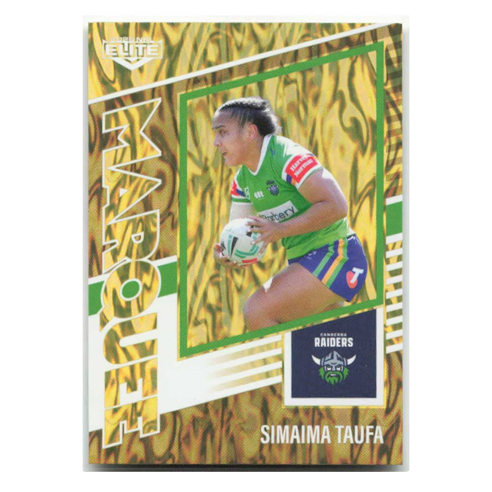 Simaima Taufa Marquee Gold Raiders MG06/44 #35/93 2025 NRL Elite Trading Card