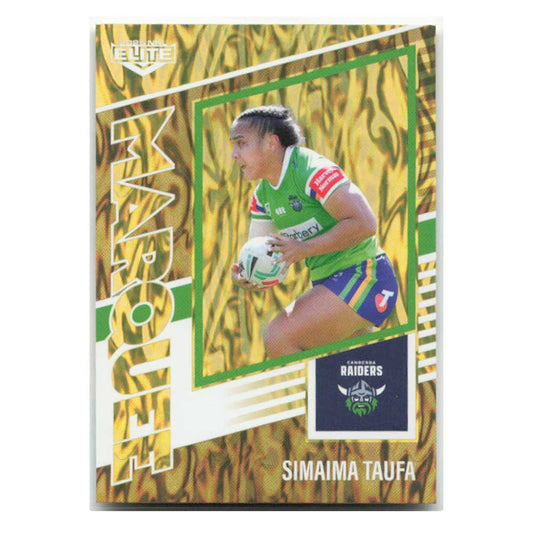 Simaima Taufa Marquee Gold Raiders MG06/44 #35/93 2025 NRL Elite Trading Card