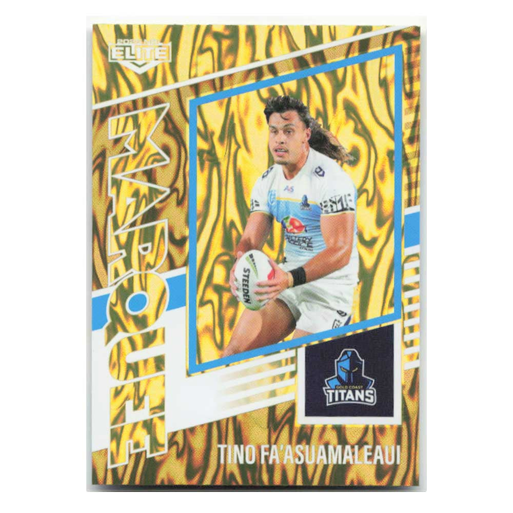 Tino Fa'Asuamaleaui Marquee Gold Titans MG14/44 #80/93 2025 NRL Elite Trading Card