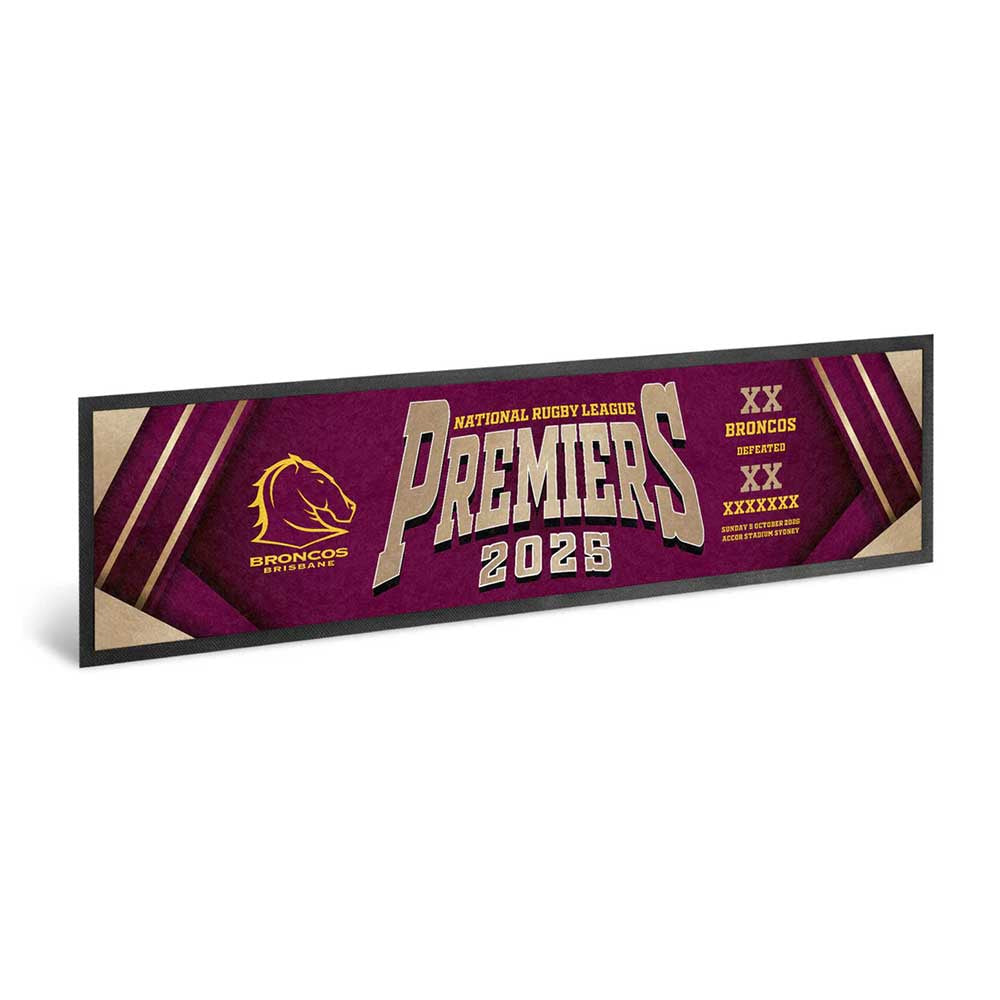 Brisbane Broncos NRL 2025 Premiers Bar Runner P1