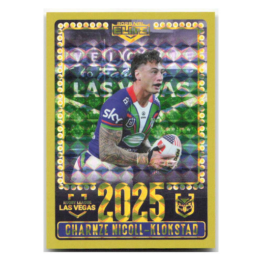 Charnze Nicoll-Klokstad 2025 Las Vegas Warriors V11/30 2025 NRL Elite Trading Card