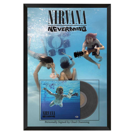 Chad Channing Signed Nirvana Nevermind Album Framed