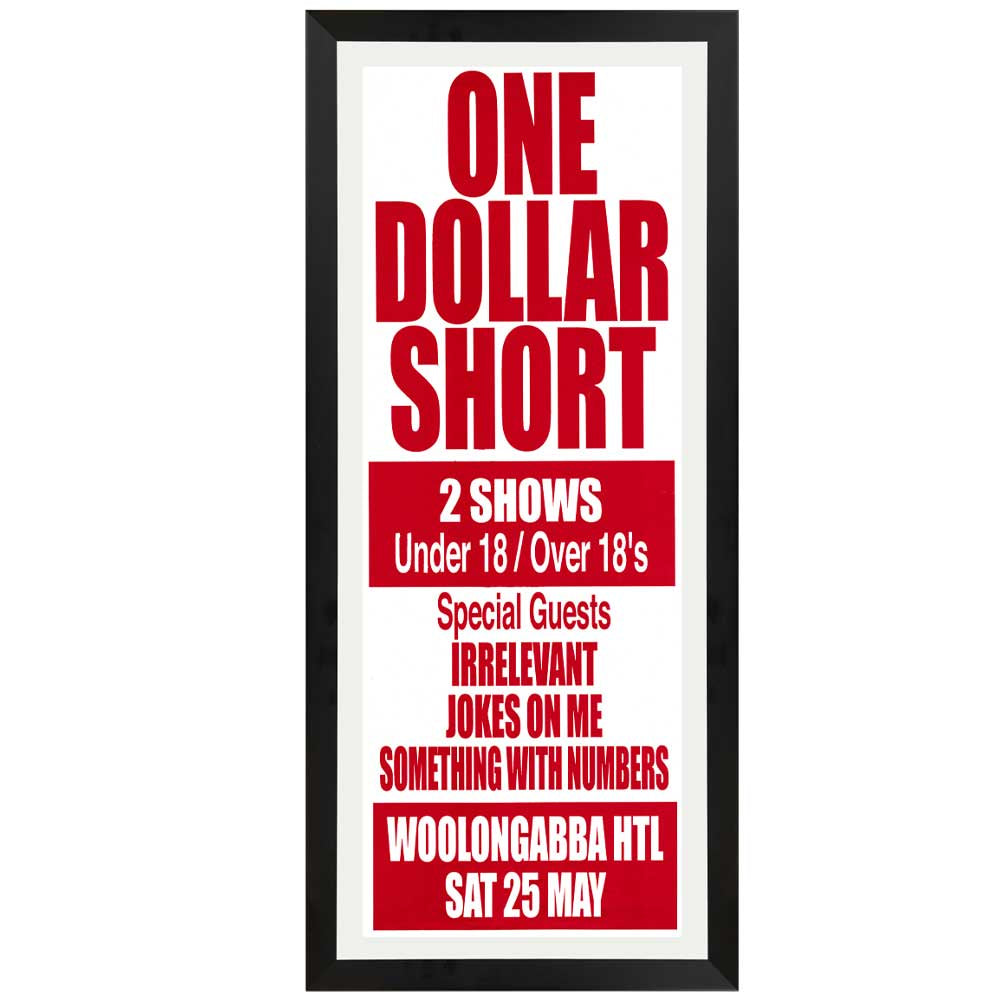 One Dollar Short Woolloongabba Hotel Daybill Poster Framed