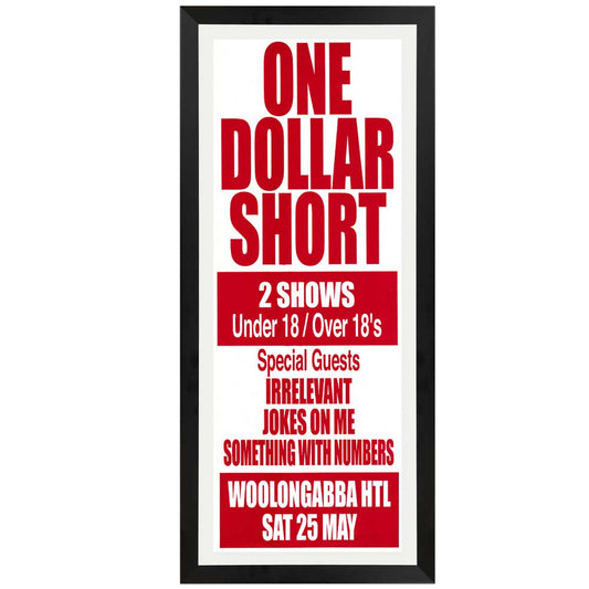 One Dollar Short Woolloongabba Hotel Daybill Poster Framed