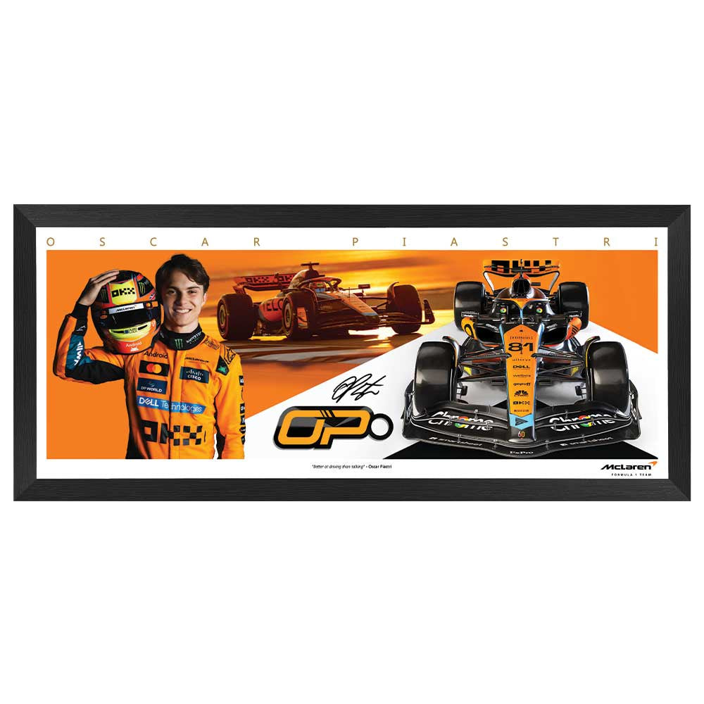 Formula 1 Oscar Piastri Mclaren Mini Wings Print Framed