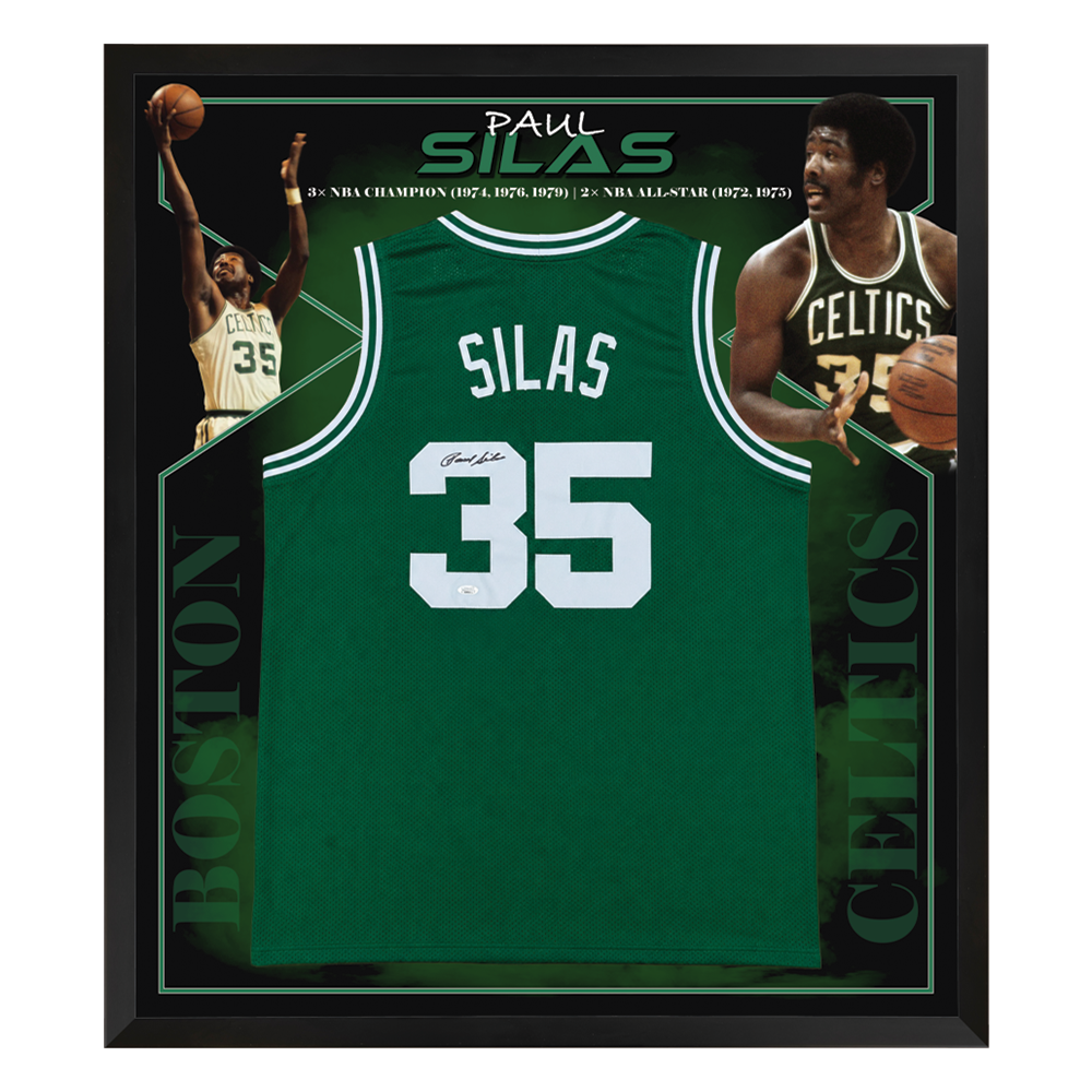 Paul Silas Signed Boston Celtics Framed Jersey