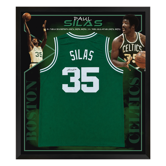 Paul Silas Signed Boston Celtics Framed Jersey