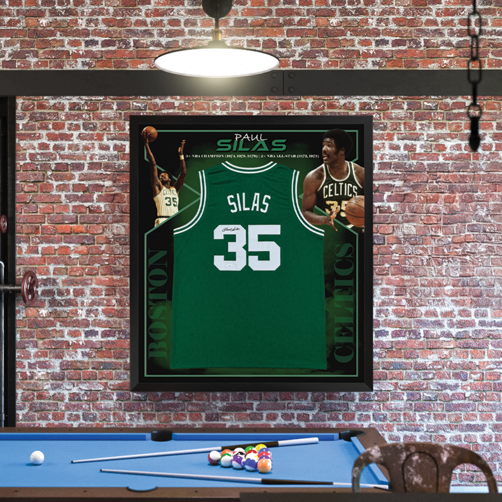 Paul Silas Signed Boston Celtics Framed Jersey