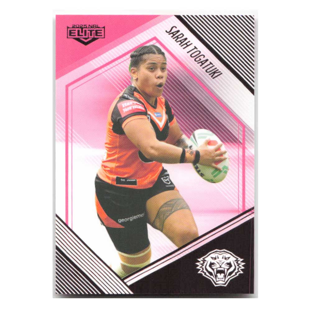 Sarah Togatuki Pink Diamond West Tigers PD60/60 #40/68 2025 NRL Elite Trading Card