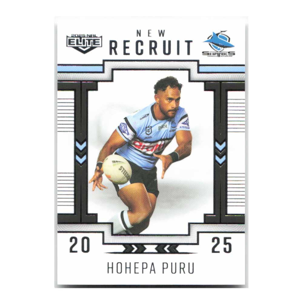 Hohepa Puru New Recruit Sharks NR08/38 2025 NRL Elite Trading Card