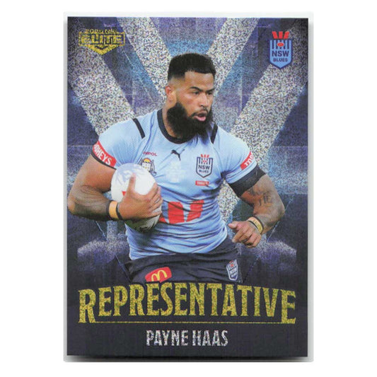 Payne Haas Representaive Blues REP18/48 2025 NRL Elite Trading Card