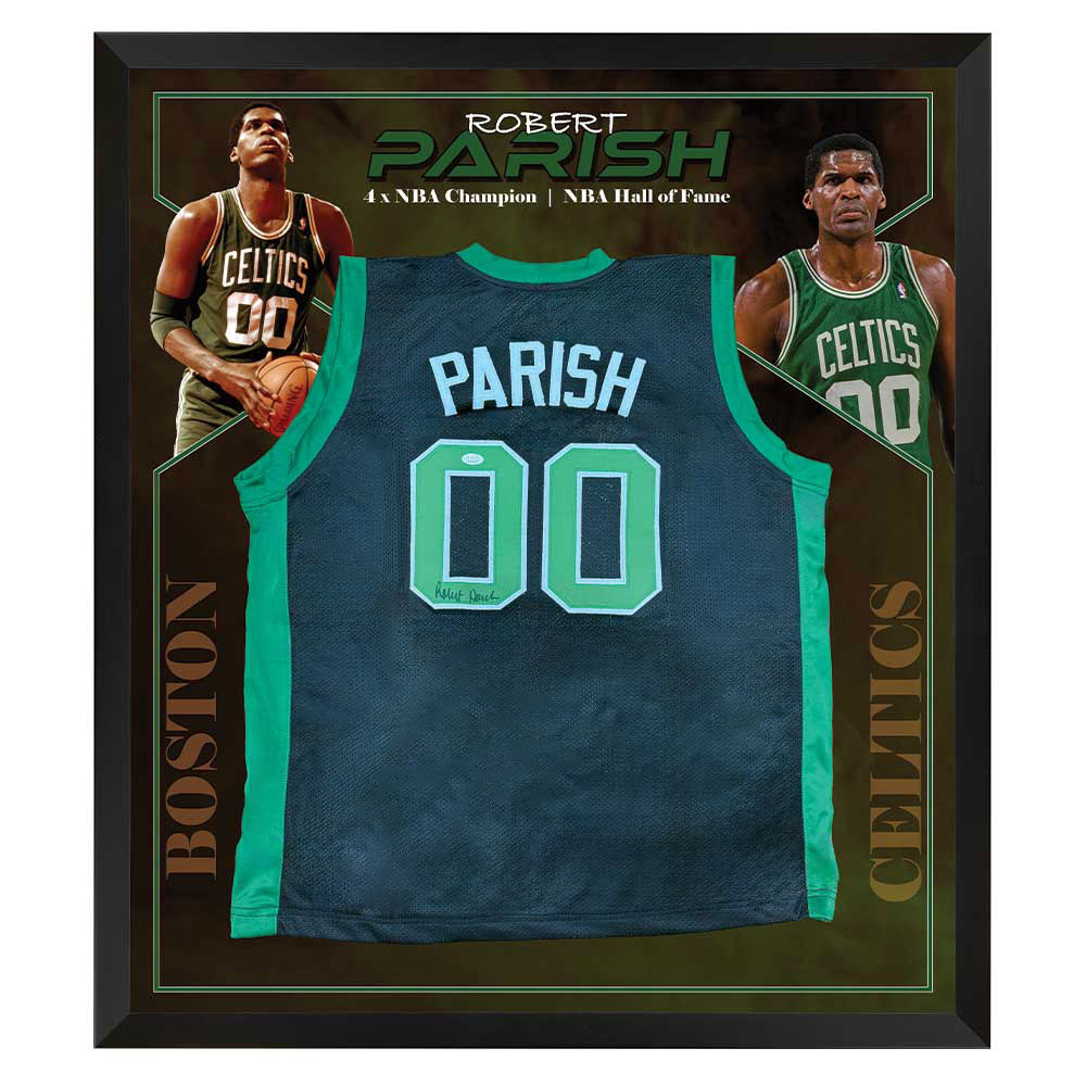 Robert Parish Signed Celtics Black Jersey 3rd Party Certified Framed