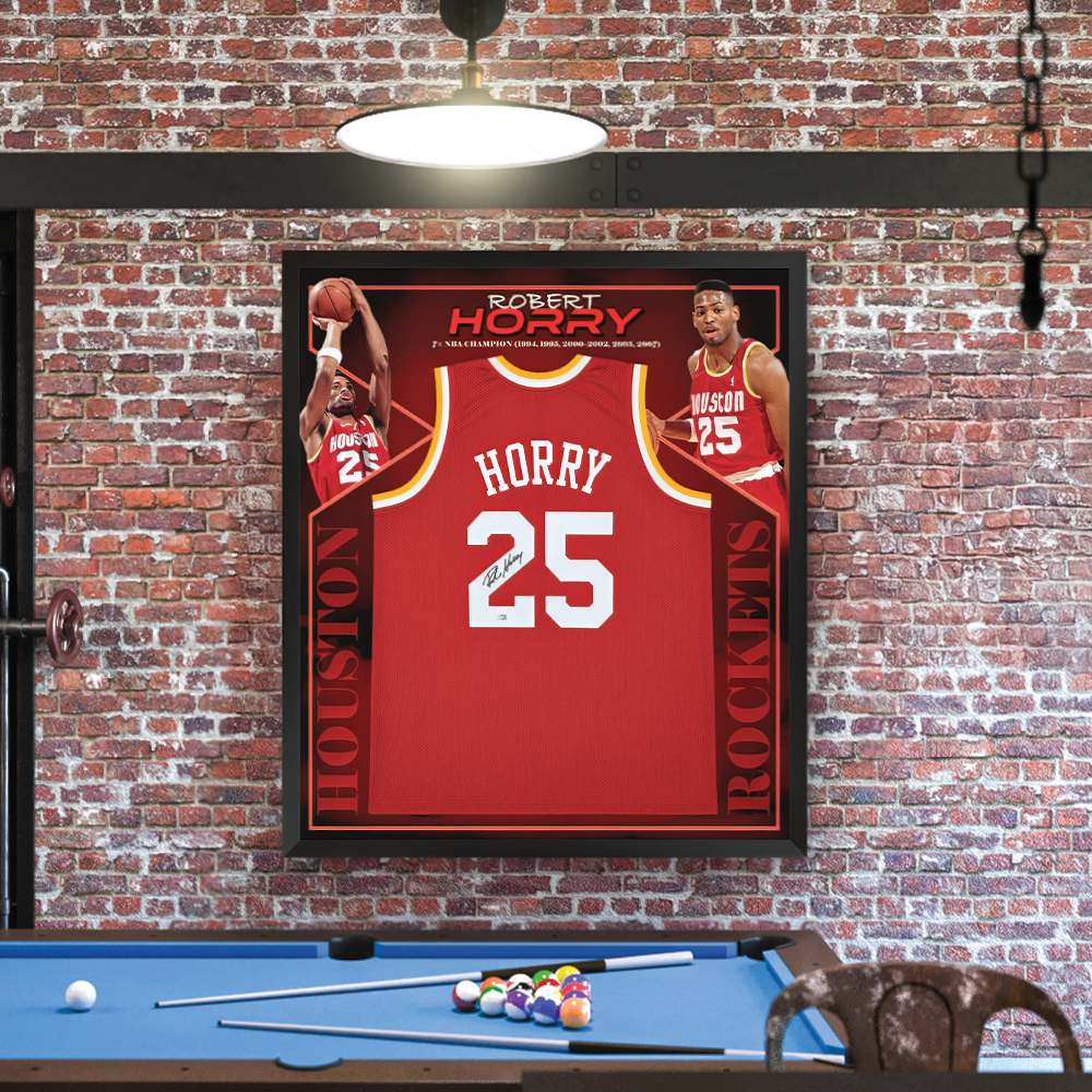 Robert Horry Signed Houston Rockets Framed Jersey
