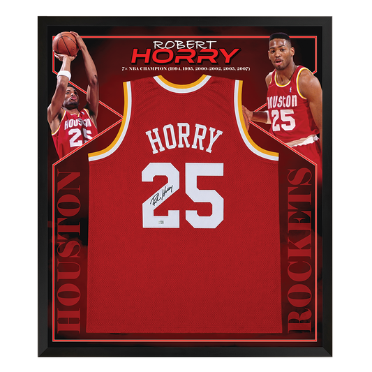 Robert Horry Signed Houston Rockets Framed Jersey