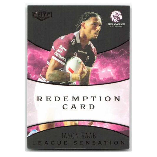 Jason Saab League Sensation Black Signature Sea Eagles LSB07/17 #22/48 2025 NRL Elite Trading Card