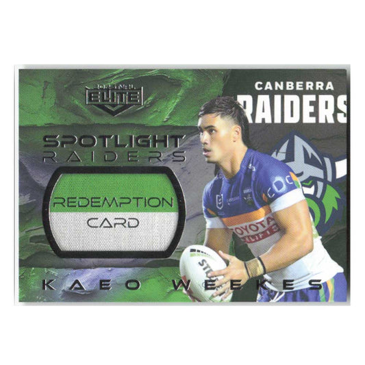 Kaeo Weekes Spotlight Redemption Card Raiders S01/08 #067/102 2024 NRL Elite Trading Card