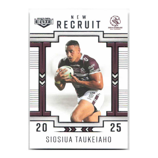 Siosiua Taukeiaho New Recruit Sea Eagles NR13/38 2025 NRL Elite Trading Card