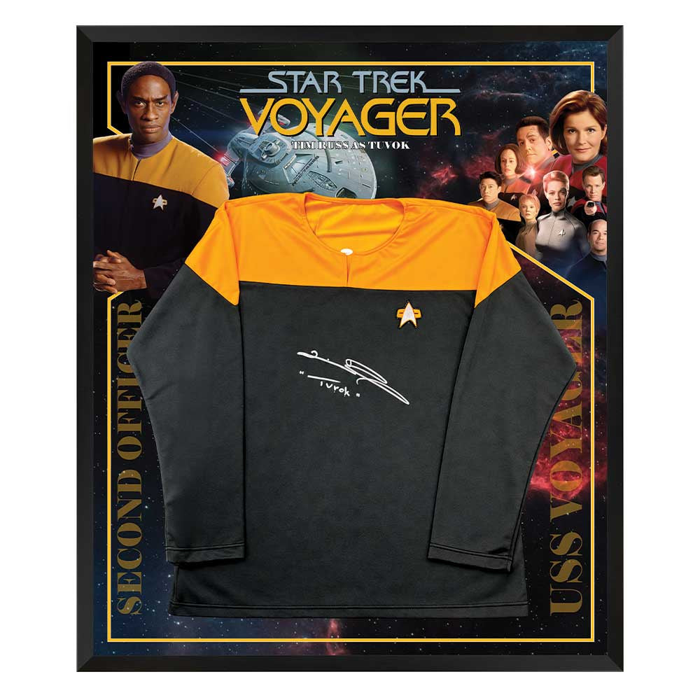 Tim Russ Signed Tuvok Star Trek Voyager Uniform Framed