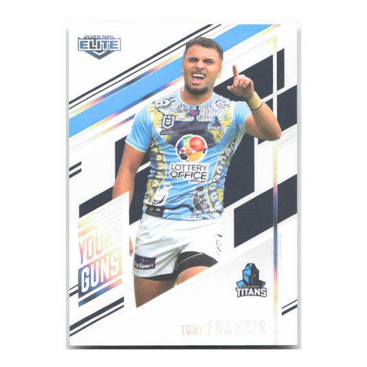 Tony Francis Young Guns Titans YG11/34 #143/221 2025 NRL Elite Trading Card