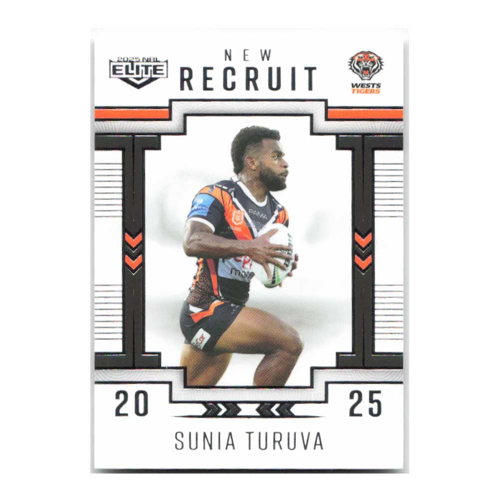 Sunia Turuva New Recruit West Tigers NR34/34 2025 NRL Elite Trading Card