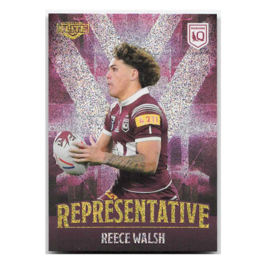 Reece Walsh Representative Maroons REP28/48 2025 NRL Elite Trading Card