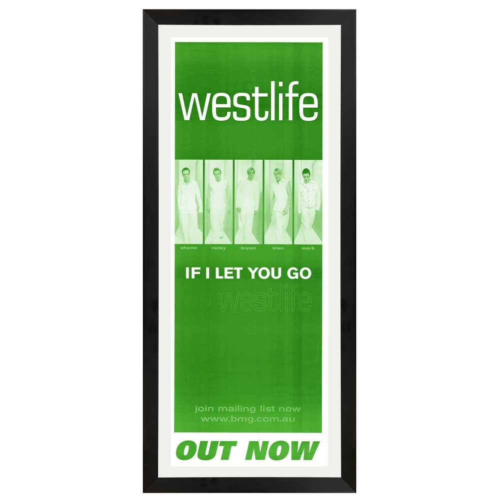 Westlife – If I Let You Go Vintage Daybill Poster Framed