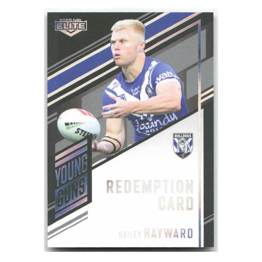 Bailey Hayward Young Guns Signature Bulldogs YGS03/17 #046/159 2025 NRL Elite Trading Card