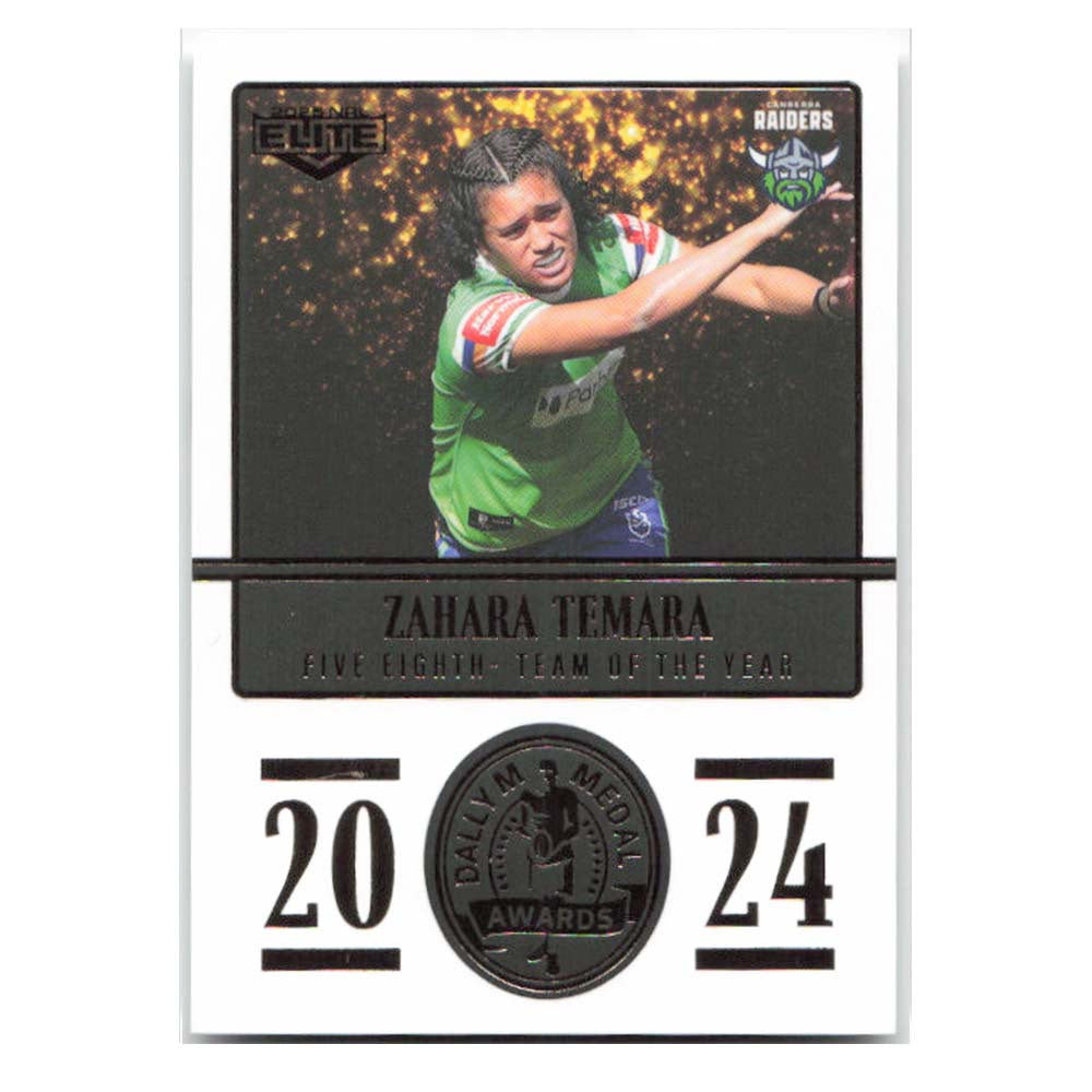 Zahara Temara 2024 Daly M Medal Raiders DM25/36 2025 NRL Elite Trading Card