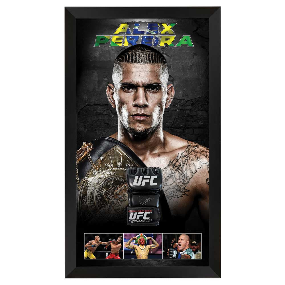 Alex Pereira Autographed UFC Glove – Framed (COA) | Authentic MMA Memorabilia