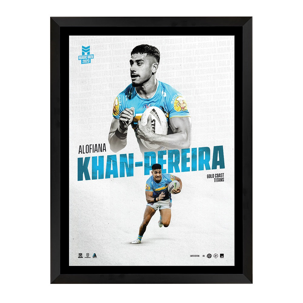 Gold Coast Titans Alofiana Khan-Pereira Collectors Edition Print Framed