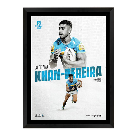 Gold Coast Titans Alofiana Khan-Pereira Collectors Edition Print Framed