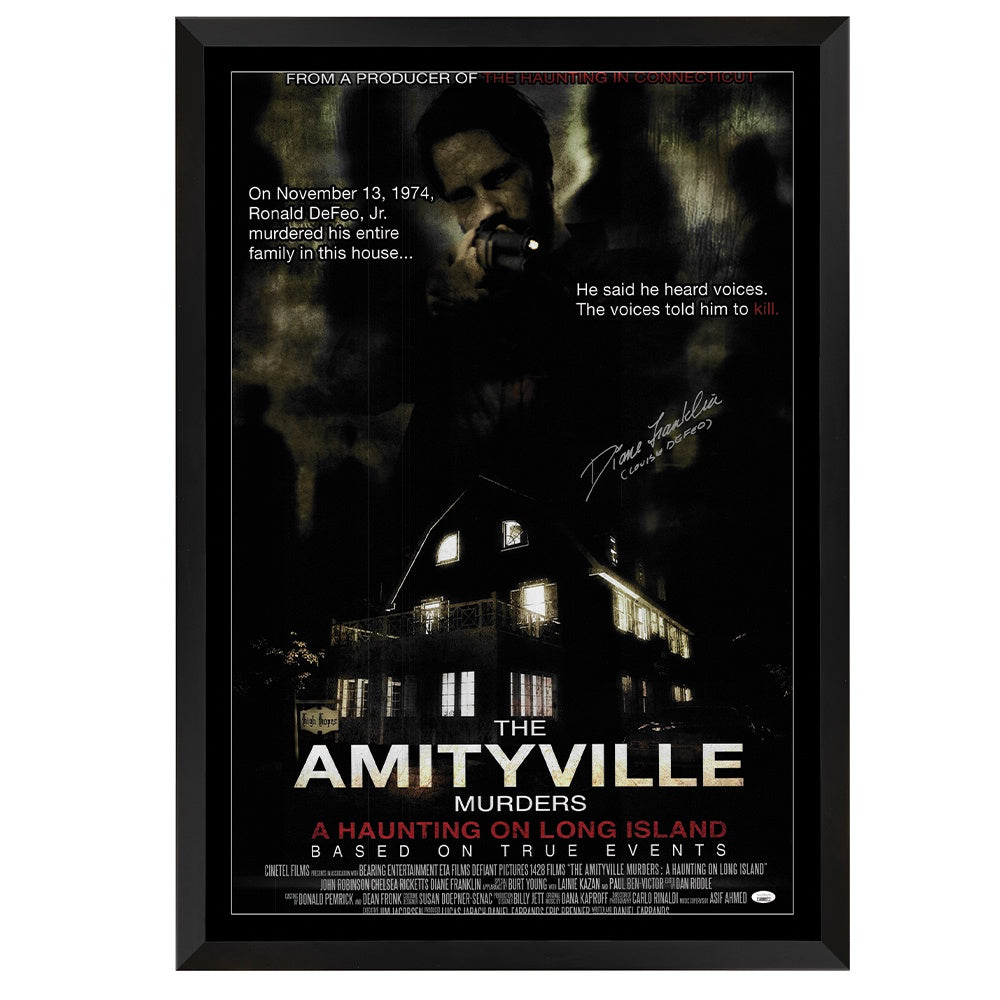 Amityville Murders Diane Franklin Signed Movie Poster - JSA Certified Framed