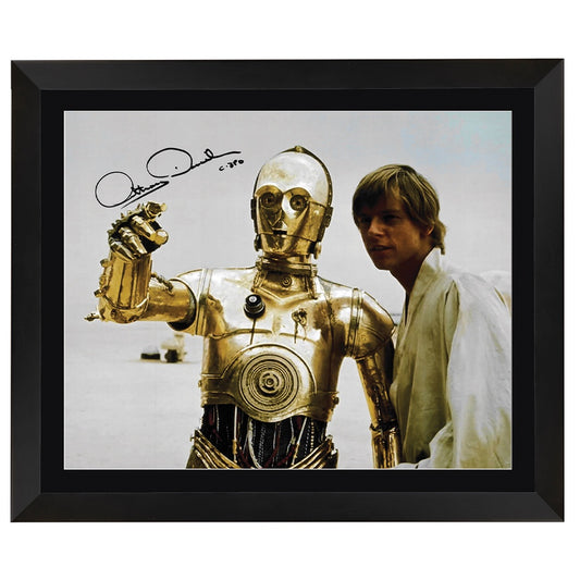 Star Wars C-3PO and Luke Skywalker Signed Anthony Daniels 16x20 Photo Framed