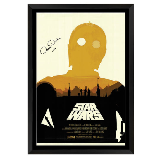 Star Wars C-3PO Signed Anthony Daniels Movie Poster Framed