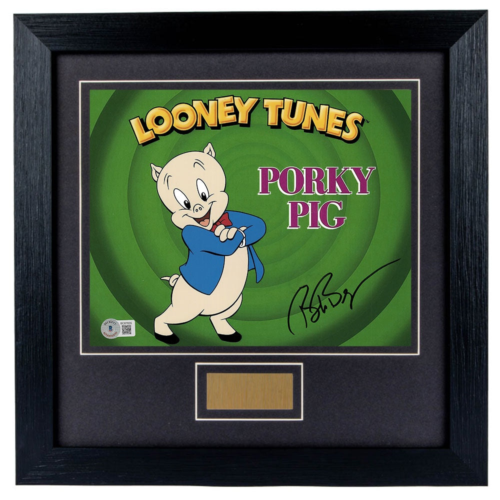Bob Bergen Personally Signed Porky Pig V1 8x10 Photograph Framed