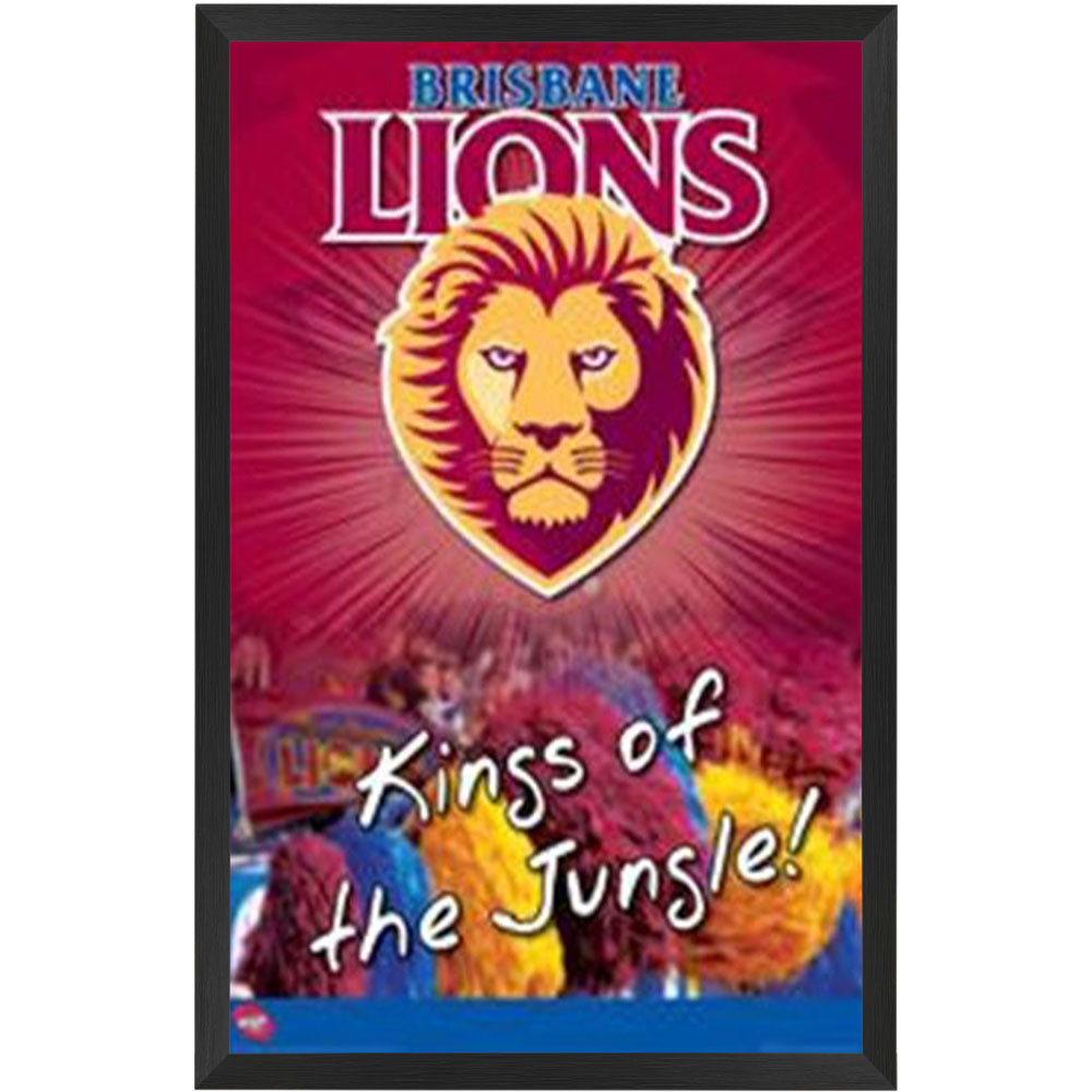 AFL Brisbane Lions Logo Poster Framed