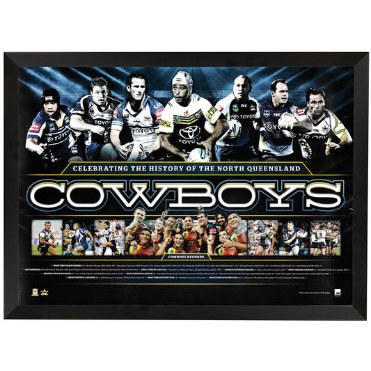 North Queensland Cowboys History of the Cowboys 20 Years Print Framed