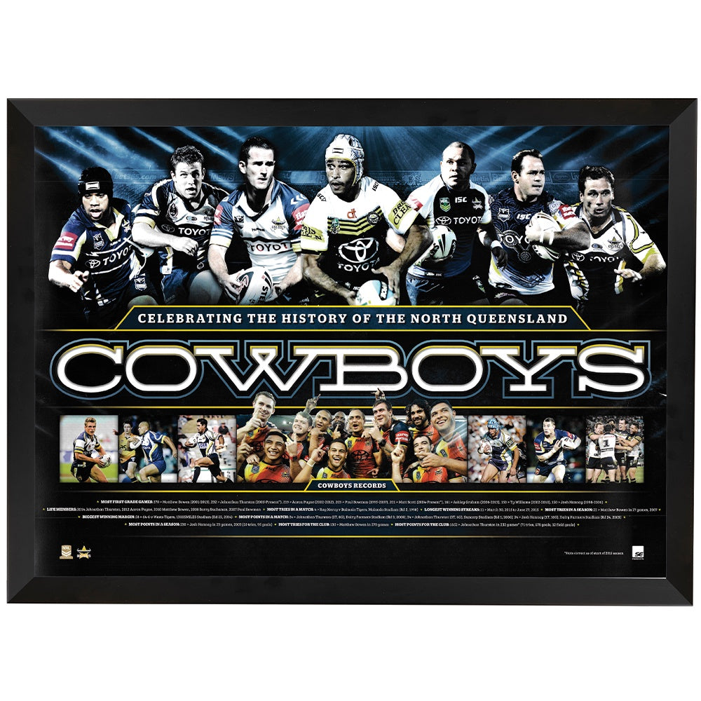 North Queensland Cowboys History of the Cowboys 20 Years Print Framed